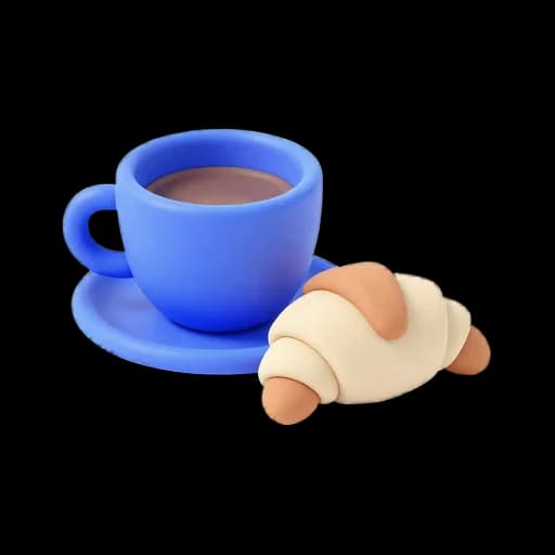 Tasse mit Croissant