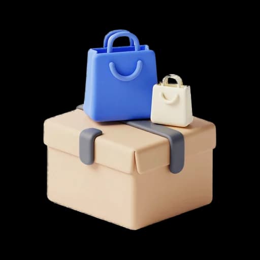 Paket mit Einkaufstasche