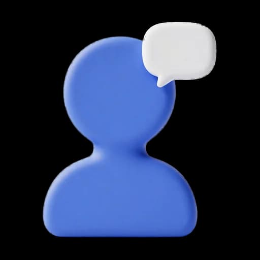 Eine Ansprechperson mit Sprechblase