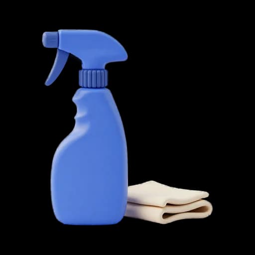 Sprühflasche mit Tuch