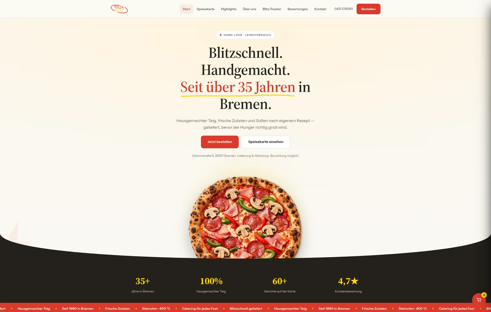 Pizza Blitz Website