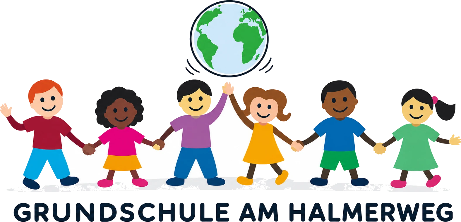 Grundschule am Halmerweg – Kinder halten gemeinsam die Welt in den Händen